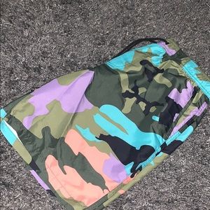 Camo color swim trunks